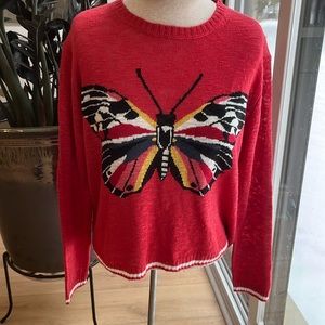 EUC Pepe jeans of London butterfly design long sleeve oversize sweater